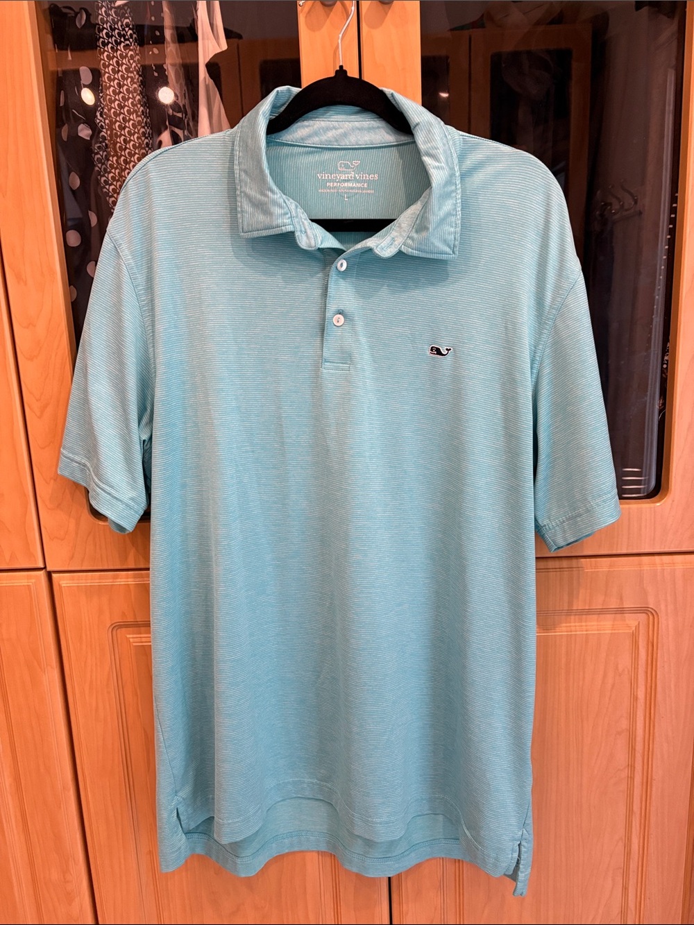 Vineyard Vines Men's Light Aqua Whale Logo Polo